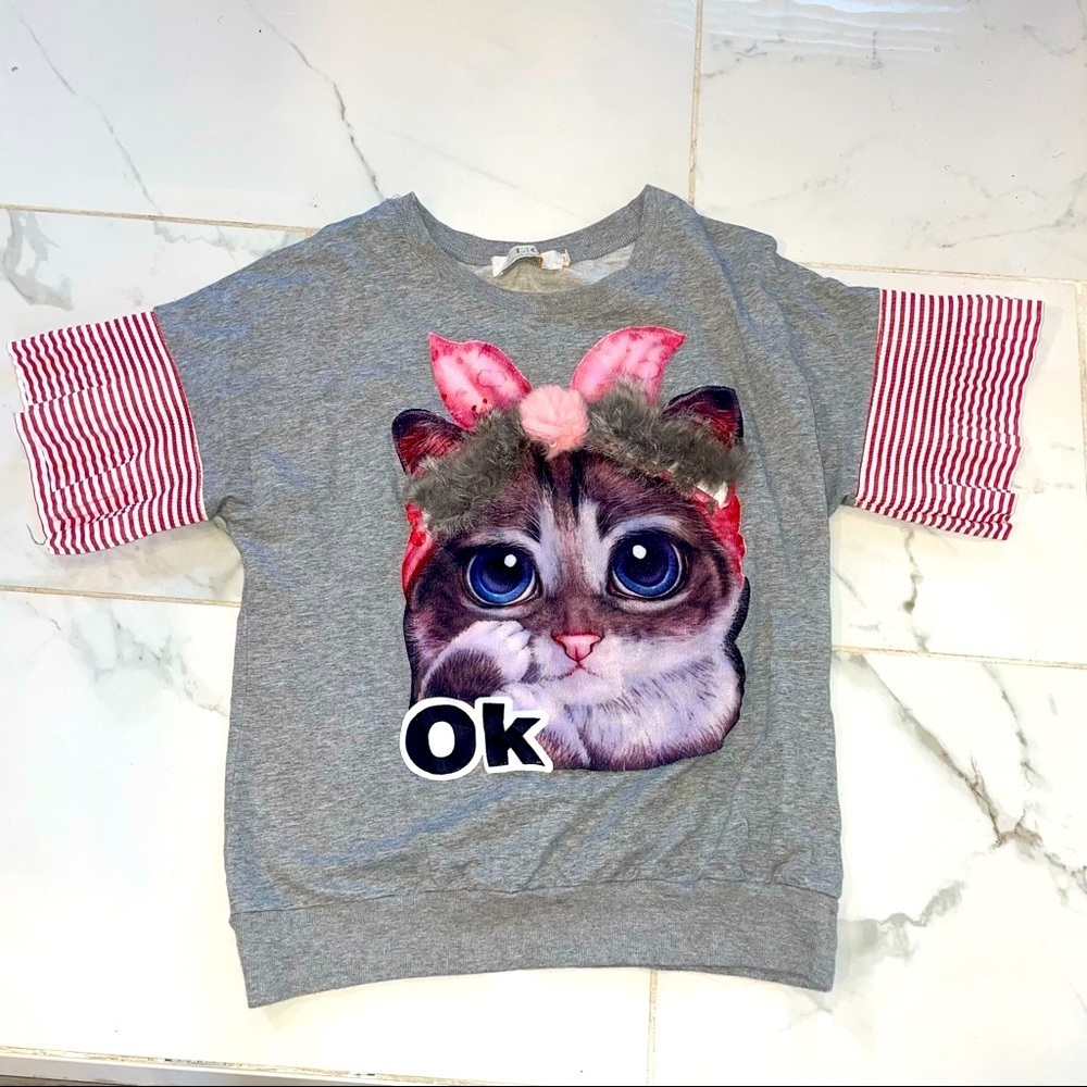 Gray Kitten Tee shirt